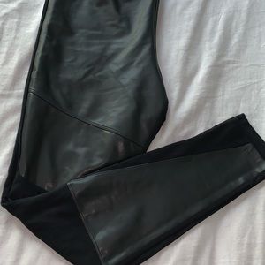 Leather and cloth leggings